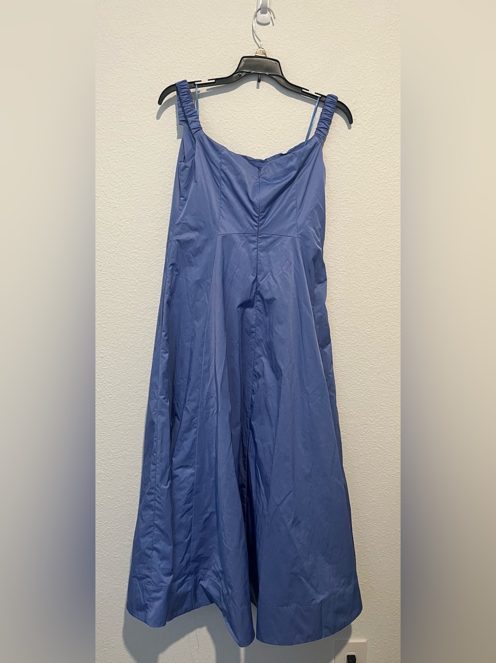 Free People Alinda Dress in Blue Iris Off the Shoulder Midi Pockets Size 10 - Picture 3 of 11